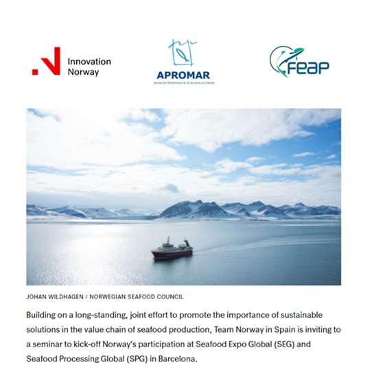 Today @feapinfo & @APROMAR_acui are in Barcelona🇪🇸 with @InnovasjonNorge to discuss #OceantoPlate Sustainability:Insisting on specificities & needs of sustainable aquaculture such as🗺️#MaritimeSpatialPlanning,
🤝#SocialLicence & 📰reputation of #farmedfish innovasjonnorge.no