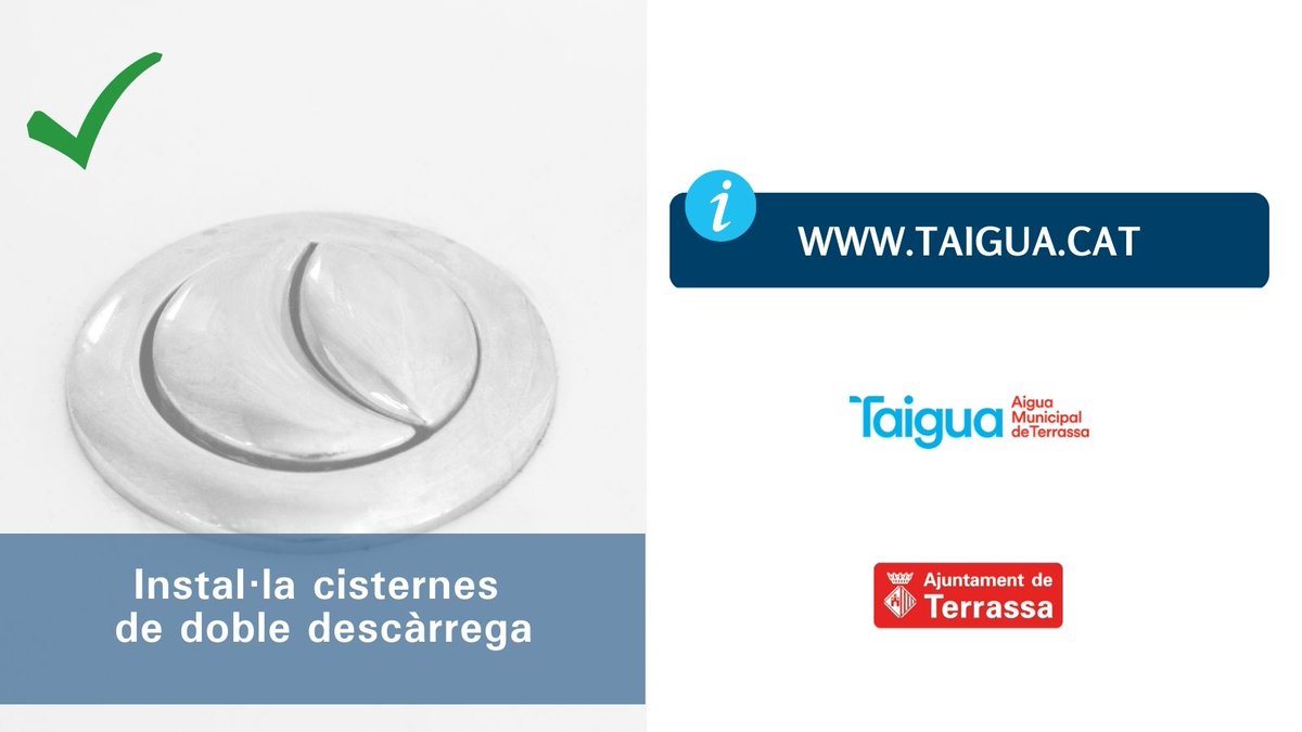 trsmediambient's tweet photo. 💦 La greu sequera a Catalunya obliga a canviar petits hàbits per reduir el consum d'aigua.

Terrassa és un dels 224 municipis afectats per l'estat d'excepcionalitat declarat per l'ACA.

Segueix aquests consells i estalvia.

ℹ️Més informació: https://t.co/CfmdD6k9PU
#Sequera https://t.co/QuHTWYmxUT