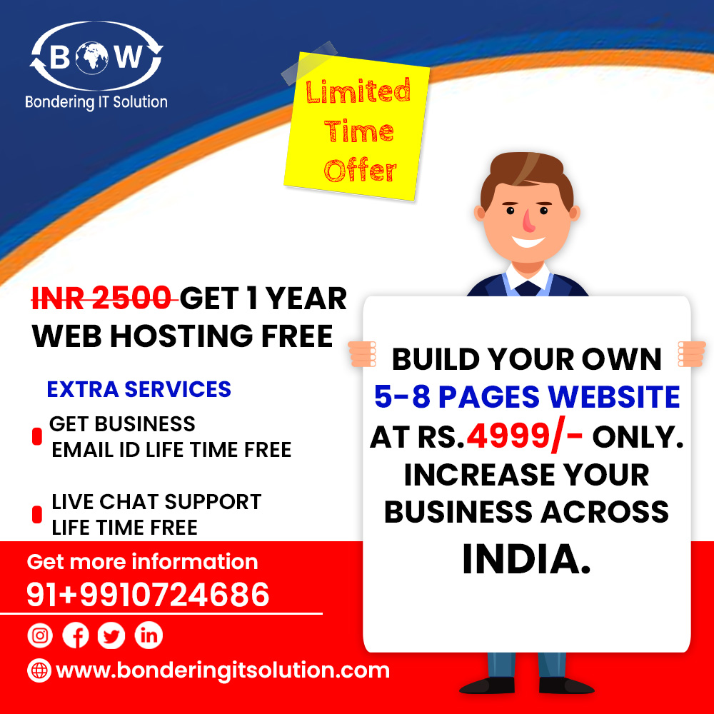 bwis21's tweet image. 𝐁𝐮𝐢𝐥𝐝 𝐲𝐨𝐮𝐫 𝐨𝐰𝐧 𝟓-𝟖-𝐩𝐚𝐠𝐞 𝐰𝐞𝐛𝐬𝐢𝐭𝐞 𝐟𝐨𝐫 𝐑𝐬. 𝟒𝟗𝟗𝟗/-

𝐘𝐨𝐮 𝐜𝐚𝐧 𝐨𝐧𝐥𝐲 𝐢𝐧𝐜𝐫𝐞𝐚𝐬𝐞 𝐲𝐨𝐮𝐫 𝐛𝐮𝐬𝐢𝐧𝐞𝐬𝐬 𝐚𝐜𝐫𝐨𝐬𝐬 𝐈𝐧𝐝𝐢𝐚.

#websitedesign #websitedevelopment #websitebuild #onlinebusiness #hostingdiscount #hostingservices