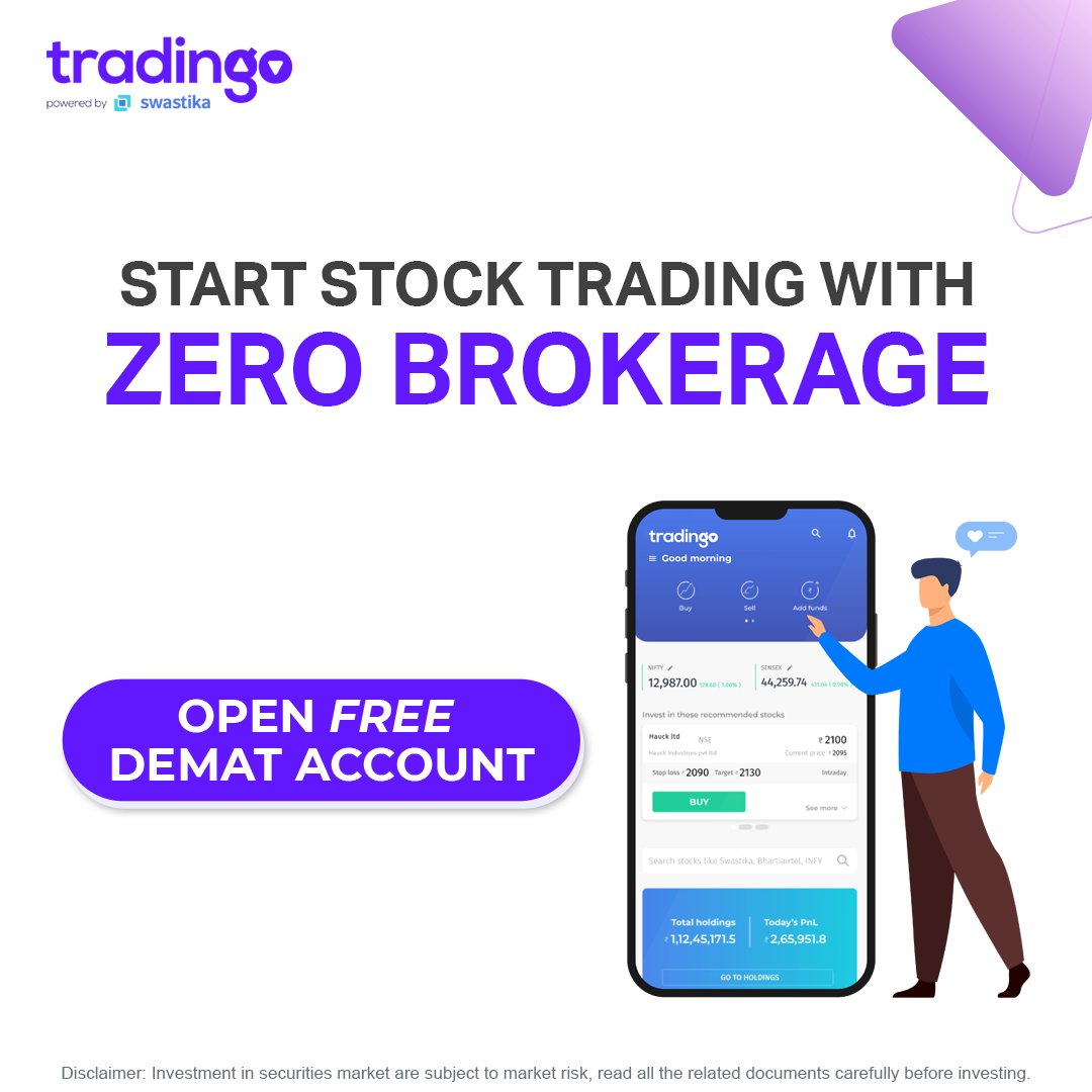 Rs. 0 Brokerage for Delivery Stock investments.

To open a Demat and Trading Account with Tradingo: kyc.gotradingo.com/customer/login

📲 Android: bit.ly/3X8C5iz 
📲  iOS: apple.co/3XcdysF 

#tradingo #tradeonthego #brokerage #0brokerage #zerobrokerage #stockmarket