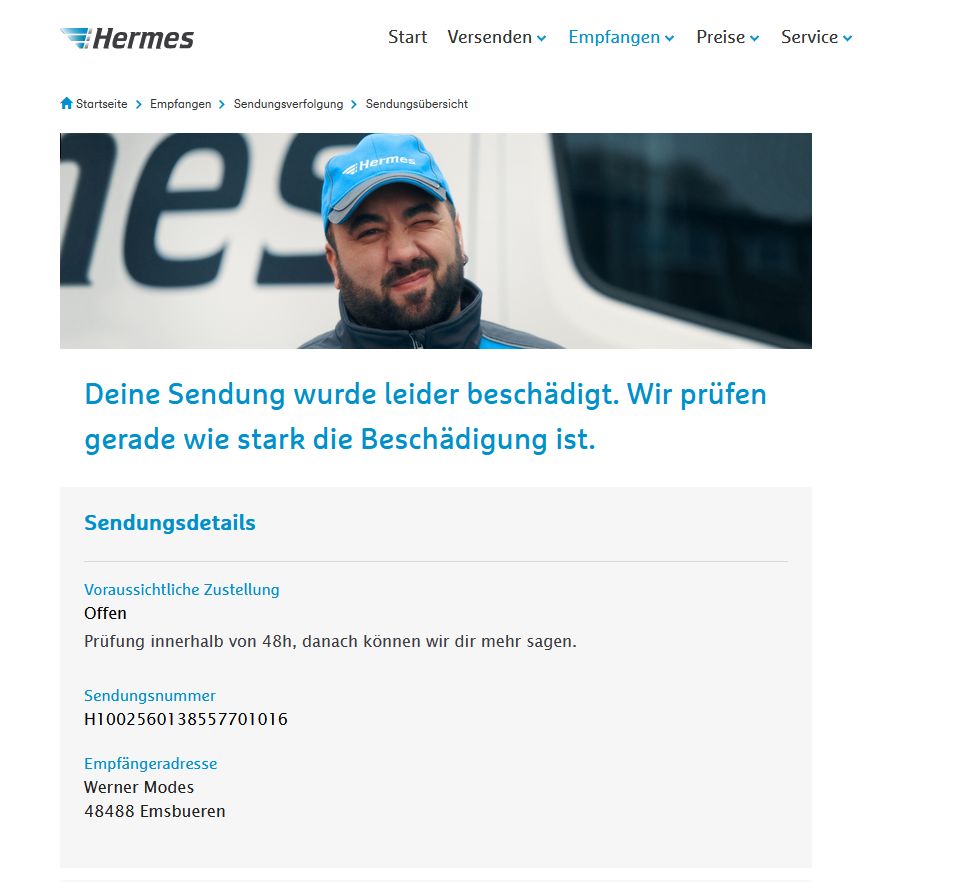 Werners_ART's tweet photo. @hermesDE Hallo@hermesDE Werde ich jetzt angelogen, verarscht??? Trotz Zusage, die beschädigte Sendung H1002560138557701016 geht zurück an Camping Wagner landete sie am Samstag in meiner Abwesenheit in meinem Garten, ja geht es denn noch??? Holen SIE das sofort hier ab!!! https://t.co/fQerjhu57w