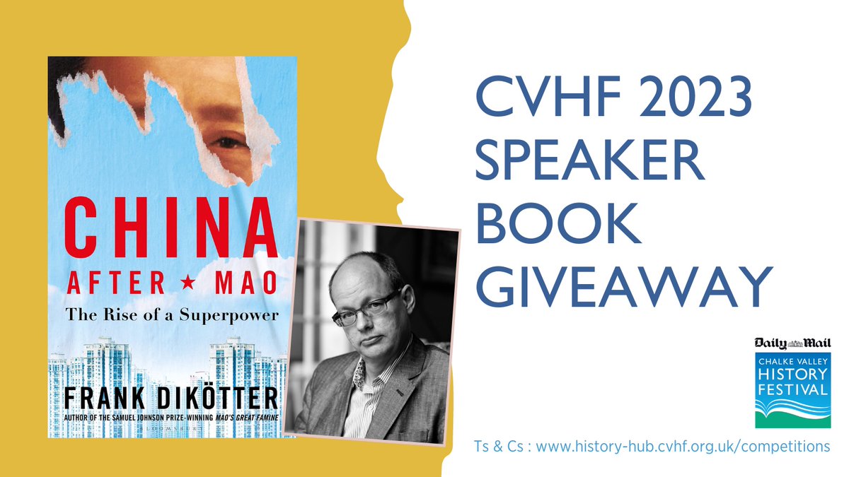 📚Time for a #FestivalSpeakers book giveaway!
This week, win Frank Dikötter’s, CHINA AFTER MAO: THE RISE OF A SUPERPOWER
‘One of the few books that anyone who wants to understand the 20th century simply must read’ New Statesman
RT &amp; follow @CVHISTORYFEST to enter!
Closes 6pm 30/4