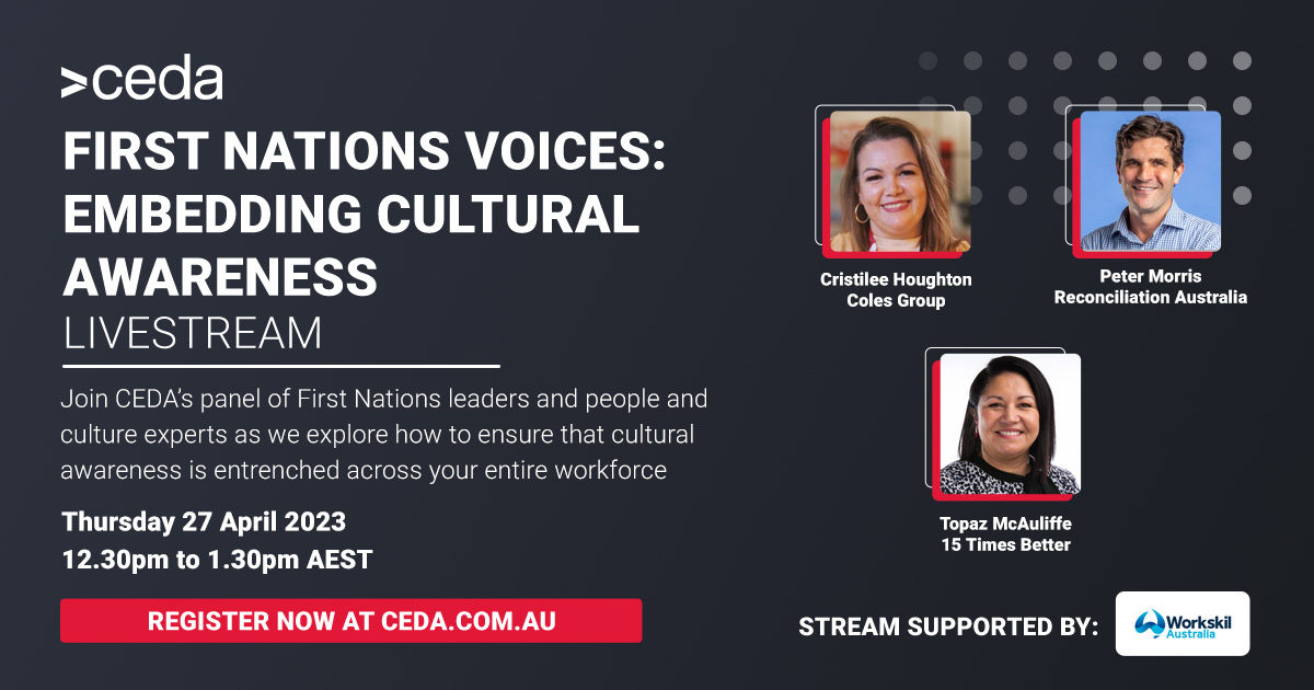 Sharon Braun (@ushi_braun) on Twitter photo How do you know your cultural awareness training is embedding across the organisation? Join <a href="/Coles/">Coles Supermarkets</a>' Christilee Houghton, 15 Times Better's Topaz McAuliffe, <a href="/RecAustralia/">Reconciliation Australia</a>'s Peter Morris and Workskil's Nicole Dwyer to find out. <a href="/ceda_news/">CEDA</a> portal.ceda.com.au/event/event-ov… How do you know your cultural awareness training is embedding across the organisation? Join <a href="/Coles/">Coles Supermarkets</a>' Christilee Houghton, 15 Times Better's Topaz McAuliffe, <a href="/RecAustralia/">Reconciliation Australia</a>'s Peter Morris and Workskil's Nicole Dwyer to find out. <a href="/ceda_news/">CEDA</a> portal.ceda.com.au/event/event-ov…