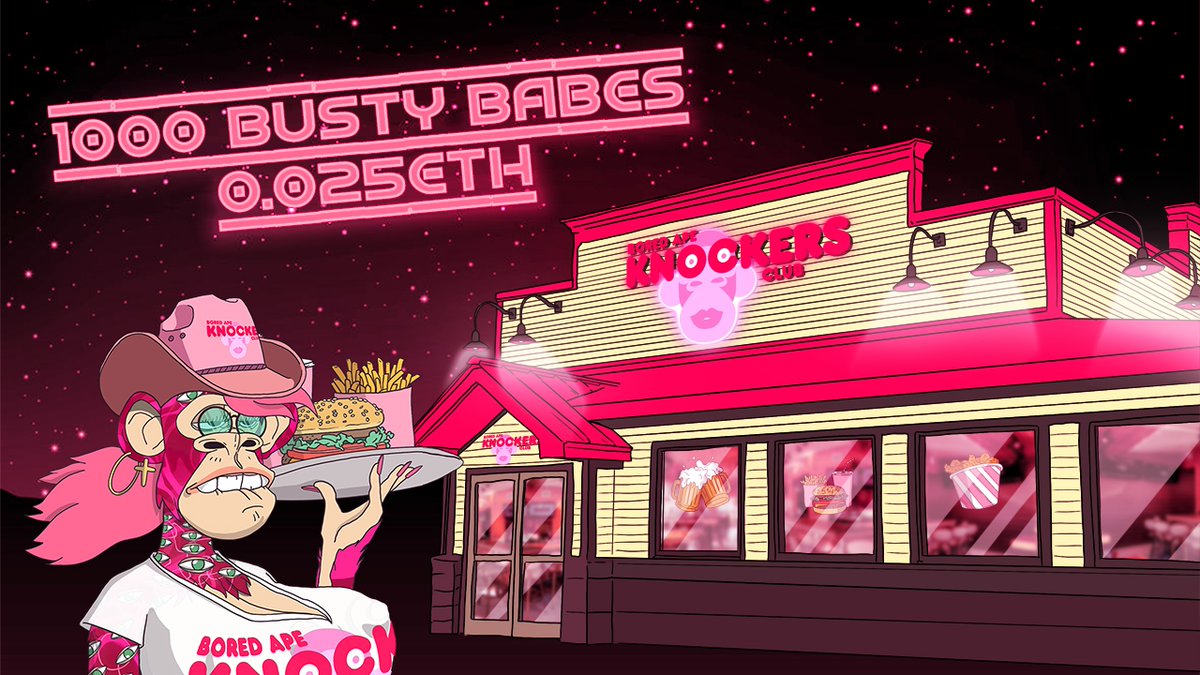 🚨PRE-SALE UPDATE🚨
📢3 hours left!!

Get ready to get 'em 🍗🍗

Max. per Wallet: 1⃣5⃣ Knockers (unrevealed)
boredapeknockersclub.com