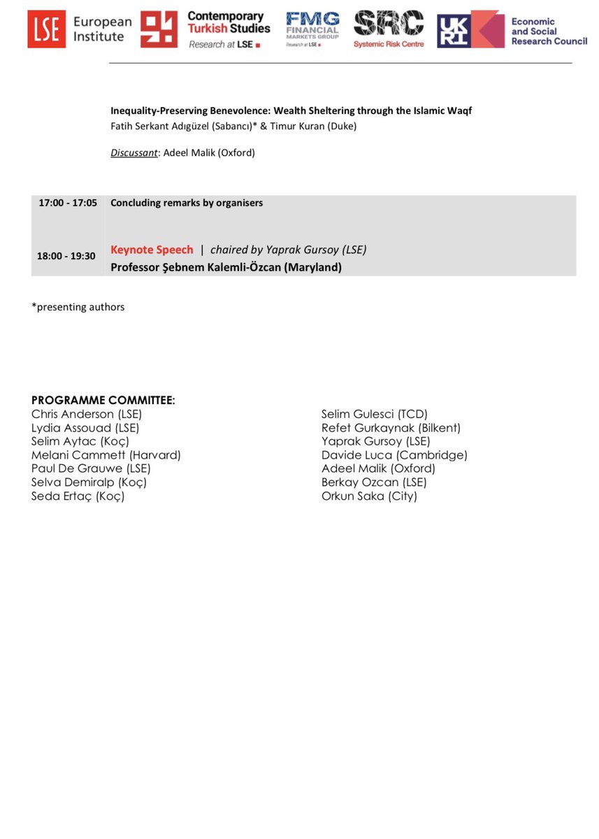 📣📣📣
Registrations are now open for the

🇹🇷𝟰𝘁𝗵 𝗟𝗦𝗘 𝗪𝗼𝗿𝗸𝘀𝗵𝗼𝗽 𝗼𝗻 𝗣𝗼𝗹𝗶𝘁𝗶𝗰𝗮𝗹 𝗘𝗰𝗼𝗻𝗼𝗺𝘆 𝗼𝗳 𝗧𝘂𝗿𝗸𝗲𝘆🇹🇷
(<a href="/LSEnews/">LSE</a>; <a href="/LSEEI/">LSE European Institute</a>; <a href="/LSE_SRC/">Systemic Risk Centre</a>)

Keynote: <a href="/skalemliozcan/">Sebnem Kalemli-Ozcan</a> (<a href="/UofMaryland/">Univ. of Maryland</a>)

Join us on 𝟮𝗻𝗱 𝗼𝗳 𝗝𝘂𝗻𝗲 in person or online:systemicrisk.ac.uk/events/4th-lse…