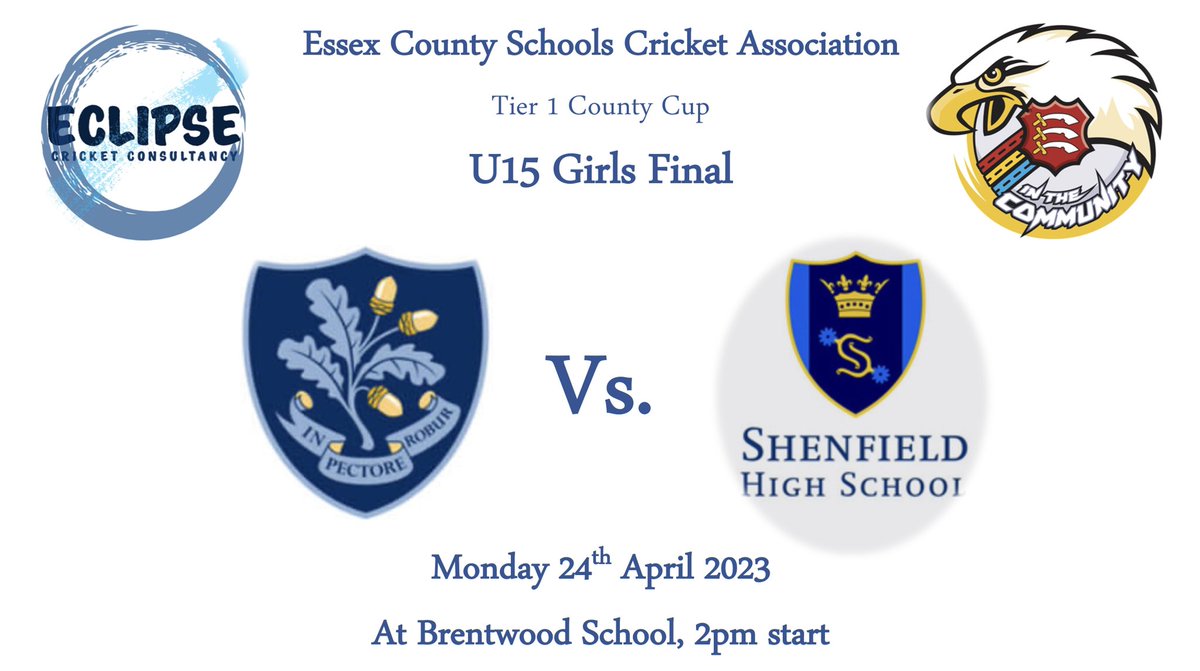 ECLIPSE cricket consultancy ltd. (@eclipsecriccon) on Twitter photo Good luck to our finalists today in the rearranged 2022 Tier 1 Girls U15 final
<a href="/ForestSchSport/">Forest School Sport</a>
<a href="/SHSPEDEPT1/">SHSPEDEPT</a>
Thank you to <a href="/Brentwood_Sport/">Brentwood School Sport</a> for hosting us. Good luck to our finalists today in the rearranged 2022 Tier 1 Girls U15 final
<a href="/ForestSchSport/">Forest School Sport</a>
<a href="/SHSPEDEPT1/">SHSPEDEPT</a>
Thank you to <a href="/Brentwood_Sport/">Brentwood School Sport</a> for hosting us.