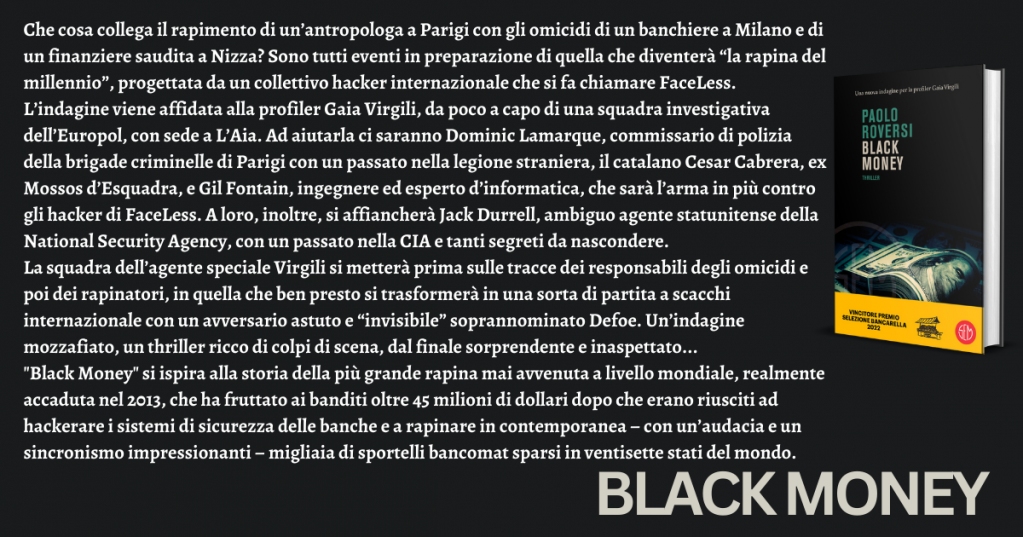 paoloroversi's tweet photo. "È adrenalina pura al 100%. Paolo Roversi non concede tregua al lettore
Impensabile, anche solo per un istante, distogliere gli occhi dal libro una volta iniziato! Una storia mozzafiato"
#blackmoney #paoloroversi #semlibri #recensioni #libri #gaiavirgili
 https://t.co/uGFPir7LFu https://t.co/6ldbNHBf0Y