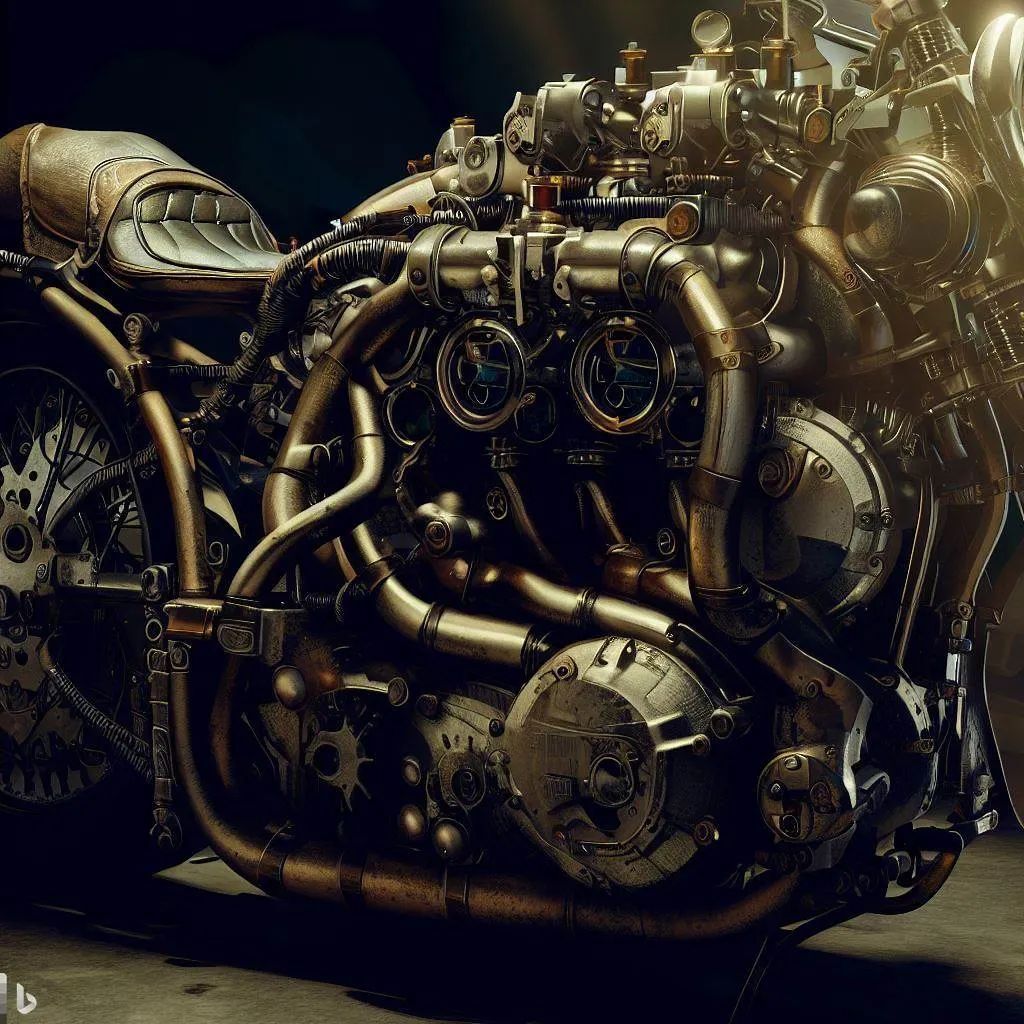 ryut's tweet photo. A steampunk motorcycle by Bing Image Creator. 

I don't normally post AI images, but this one is quite cool, isn't it? 

Will make something similar in Blender.

#steampunk #steampunkart https://t.co/Ikl168mpJw https://t.co/Nje3xwILld
