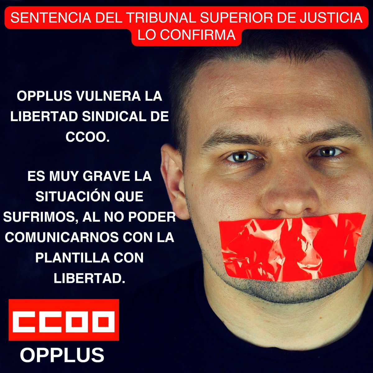 CCOO_opplus's tweet photo. #OPPLUS vulnera la libertad sindical de #CCOO
Asi lo establecen varias sentencias, la última del TRIBUNAL SUPERIOR DE JUSTICIA DE ANDALUCÍA
NO VAMOS A PERMITIR QUE SILENCIEN A CCOO
@ccooservicios
@ccoobbva
@ccoomalaga https://t.co/1YGCJbjmup