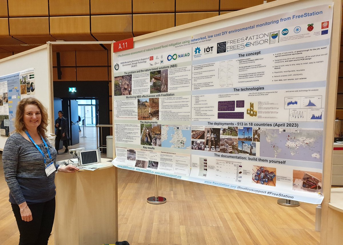 Poster time today! At #EGU23 in #Vienna demonstrating @h2020reset project results assessing #NaturalFloodManagement and the #FreeStation tech used, with @markmulligan @drarnoutvans. #biggestposterintheroom