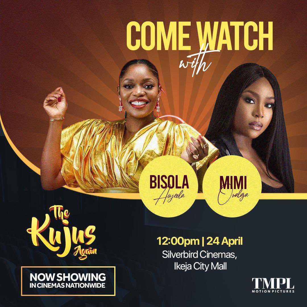 Mausi and Pamela Kuju are coming to ICM to watch #TheKujusAgain with you today at noon. You get to watch the best movie in the cinema with our queens. Kuju Clan come through so they can show you love! #ITKmovie