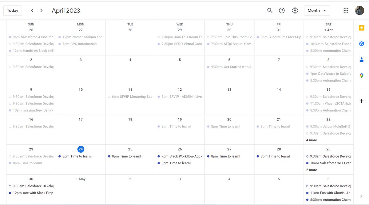 LovNaman's tweet image. Do you know if you #RSVP on #SalesforceEvent, and save it in your #GoogleCalendar it will be easy to just look at them and reach out to the particular #SalesforceContent shared by that #TrailblazerCommunityGroup.

Do #Register and join #SalesforceGroups to learn and #Networking