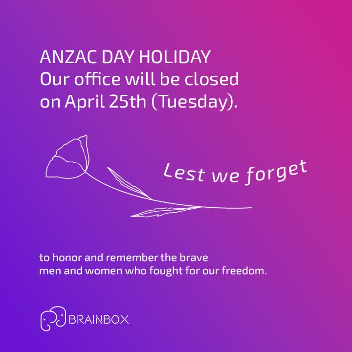 hello_brainbox's tweet photo. On April 25th, we honor the soldiers who fought for our freedom and paid the ultimate sacrifice. Our office will be closed on this day, and we'll be back to serve you on April 26th. #ANZACDay #LestWeForget #HonoringOurHeroes #ANZACSpirit #Brainboxoffshoring #Brainboxadvisory https://t.co/2gWNfagBdY