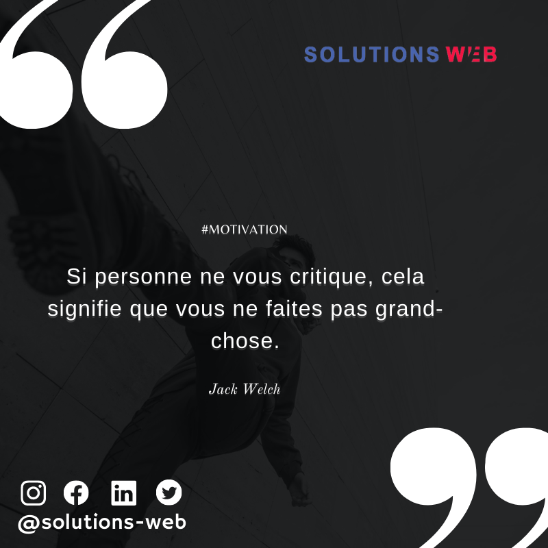 solutionswebco1's tweet photo. 🔥💪Lundi Motivation avec Jack Welch !🔥💪
Si personne ne vous critique, c'est que vous ne faîtes pas grand-chose.💡
Cela signifie que vous devez sortir de votre zone de confort et faire avancer les choses !✨
Alors, qu'attendez-vous pour vous lancer ?💥 https://t.co/Q05Lccqycz