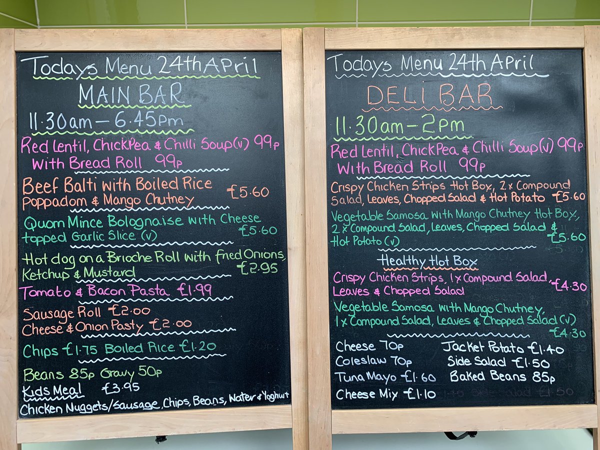 John Worthington💙💙🇺🇦 on Twitter "Monday’s menus alderhey Treetops