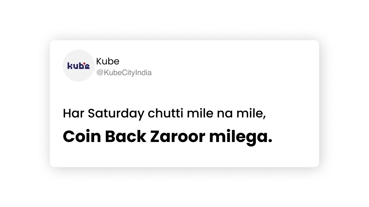 KubeCityIndia's tweet image. Is Post ko engagement mile na mile, COINBACK zarur mile...!!!
#coinback #kubecoin #kube #kubenoida