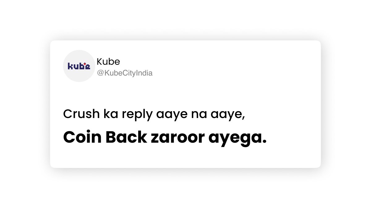 KubeCityIndia's tweet image. Is Post ko engagement mile na mile, COINBACK zarur mile...!!!
#coinback #kubecoin #kube #kubenoida