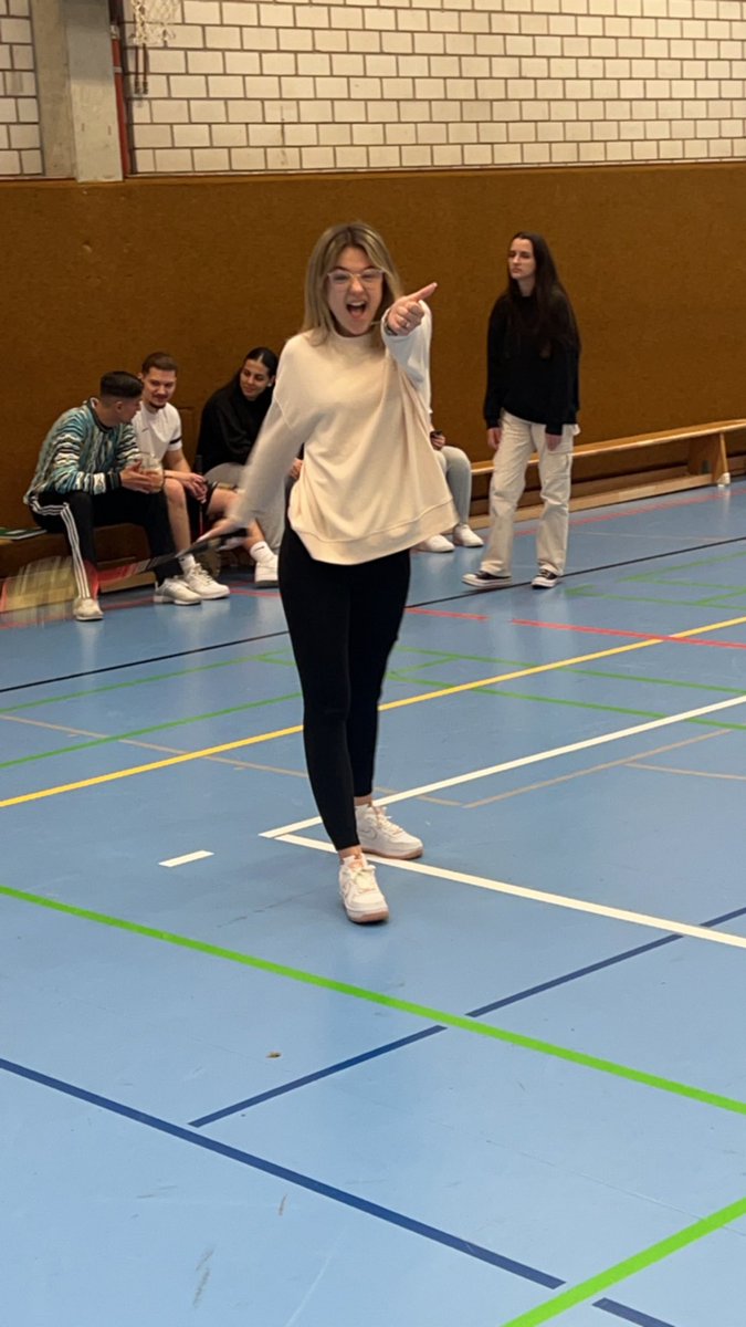 JasonRReynolds5's tweet photo. England vs Germany in the famous game of Badminton. 
Safe to say Alicia will say Im a bad player but the Germans were happy to see me play. 
But we did lose by such a large margin they lost count and switched it up by swapping matches.
#Erasmus23 https://t.co/8MTRNTm1P1