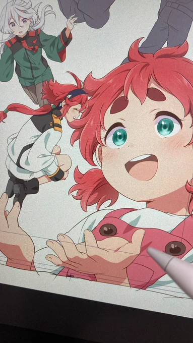 ポスターと会場用のノベルティに使う用のイラスト描いてますー! エリクトのこと思うと胸がギュッとしてくる…