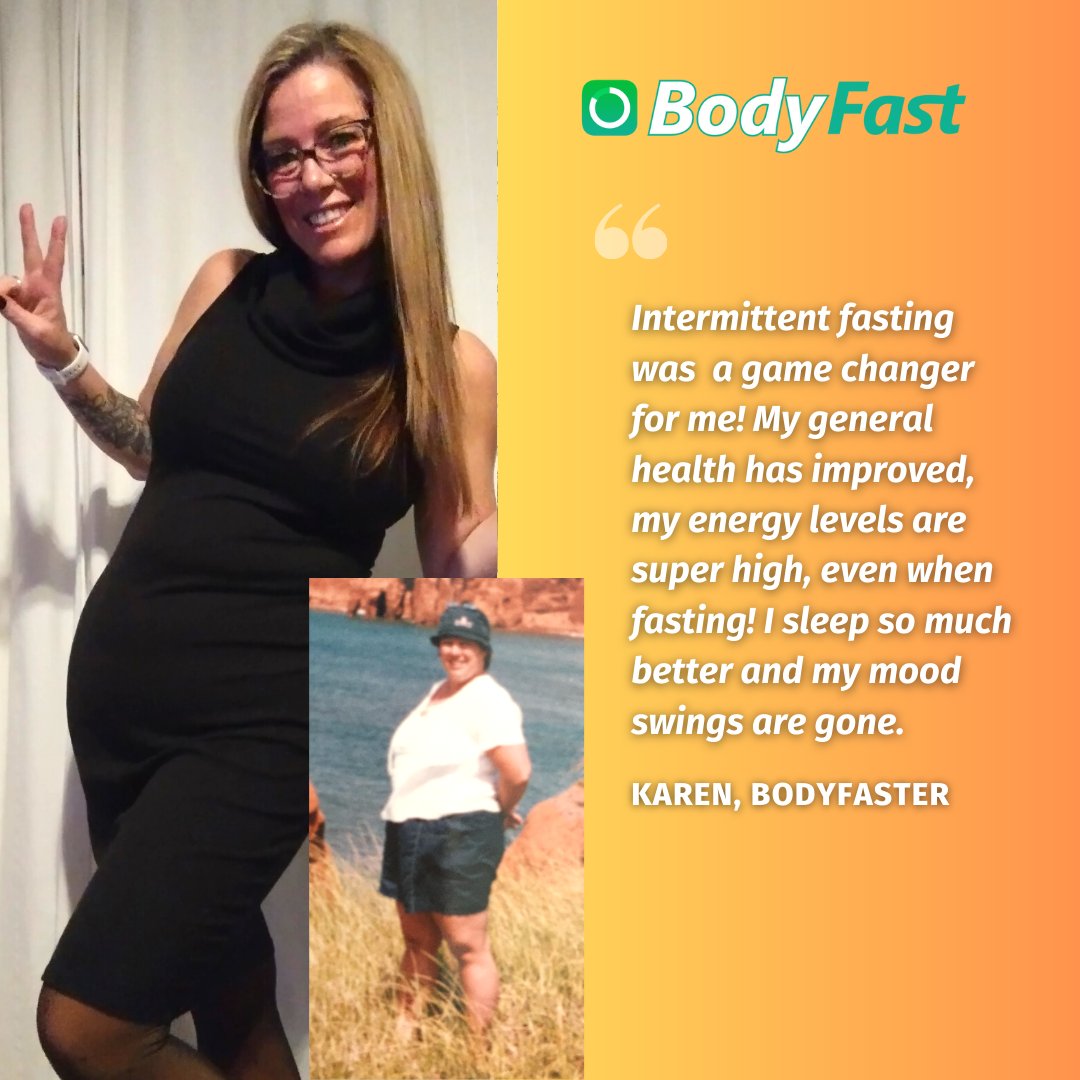 bodyfastapp's tweet photo. Meet Karen, an inspiring woman who found lasting success with #Fasting and the #BodyFastApp 🌟💪👏
From weight loss to improved energy levels, Karen's IF journey has changed her life for the better 🤩
Thanks for sharing your amazing story with us, Karen!
#SuccessStory https://t.co/3IiYQGbKEy