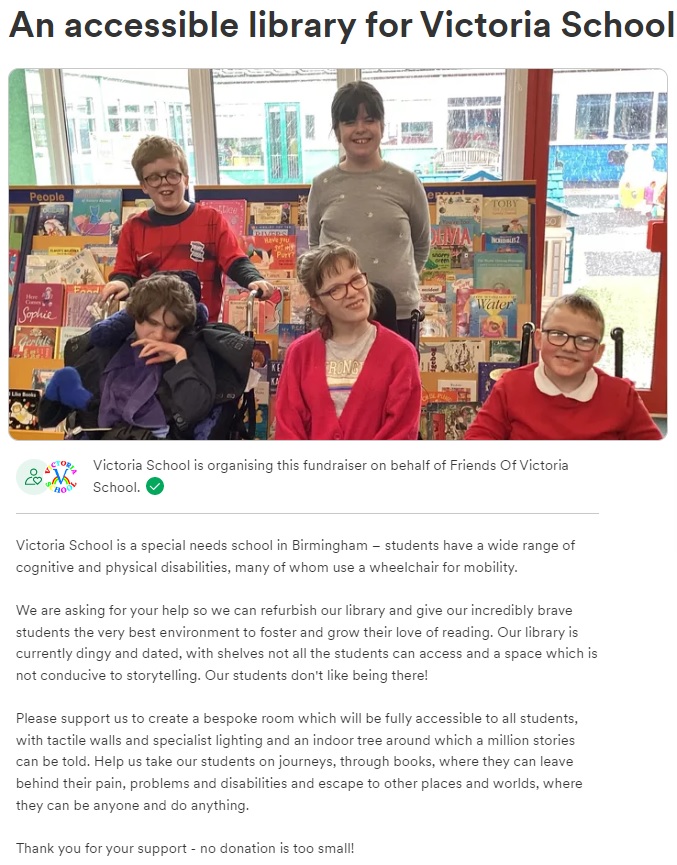 Victoria School (@victoria_school) on Twitter photo We're raising funds for a library refurb! We want to create the best environment to foster & grow our students' love of reading. A <a href="/GoFundMeCharity/">GoFundMe Charity</a> page with details is here:
gofund.me/c8fabd3b
Please share widely & we appreciate any & all donations 🥳🤩
#charity #school We're raising funds for a library refurb! We want to create the best environment to foster & grow our students' love of reading. A <a href="/GoFundMeCharity/">GoFundMe Charity</a> page with details is here:
gofund.me/c8fabd3b
Please share widely & we appreciate any & all donations 🥳🤩
#charity #school