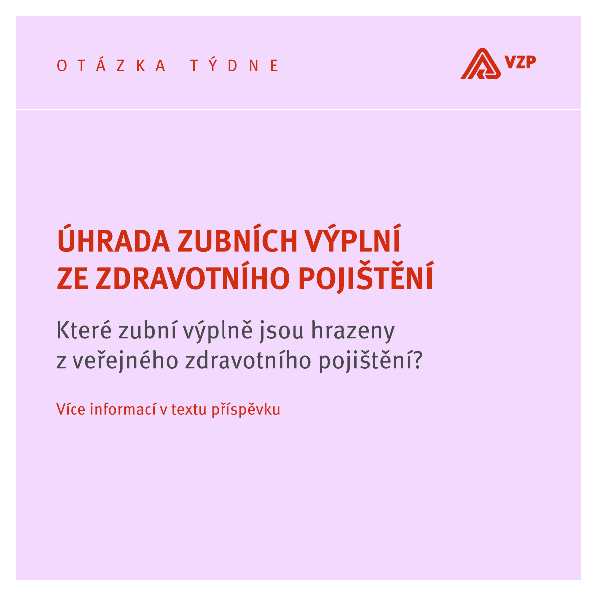 VZPtweetuje's tweet photo. ❓Ošetření zubu výplní je hrazeno v rozsahu a za podmínek stanovených v zákoně o veřejném zdravotním pojištění a to jak v rámci preventivní prohlídky, tak i při samostatné návštěvě pacienta se zubním kazem. Podmínky úhrady jsou stejné pro všechny zdravotní pojišťovny. 👇 https://t.co/oqGjjewoCY