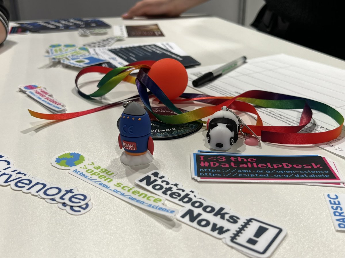 ShelleyStall's tweet image. Stickers? Looking for ways to share your ❤️ of Open Science? Stop by the #OpenScience and #DataHelpDesk at #EGU23 X2 #X224 @esipfed @EuroGeosciences @theAGU