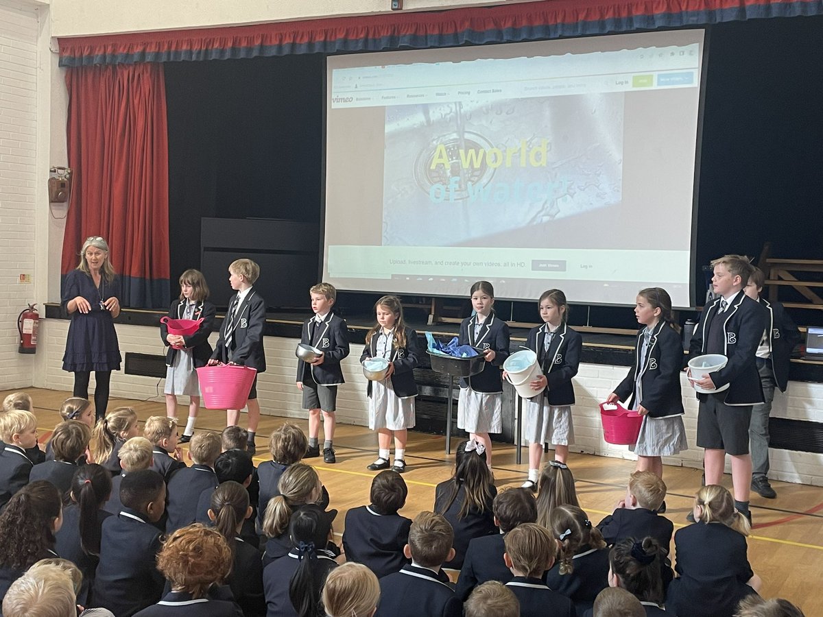 As part of our Eco Team pledge, we are raising awareness about water - our assembly focus this morning 💧We are supporting <a href="/WaterAidUK/">WaterAid UK 💦</a> this coming Friday by wearing something blue and donating to this amazing charity. #preplife #wateraid #ecoteam <a href="/BCSPrep/">BCS Prep</a> 💦