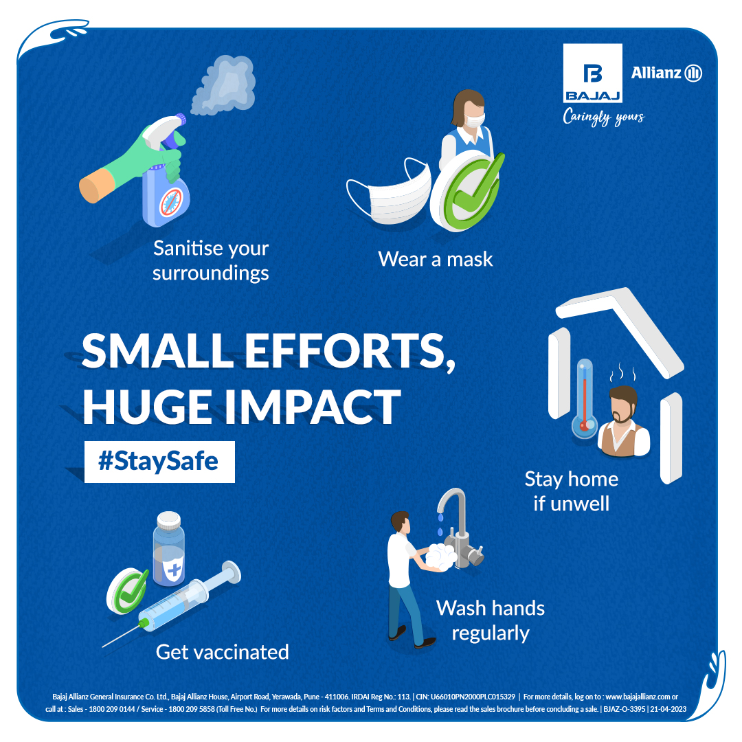 bajajgeneral's tweet photo. Every precautionary step, will lead to a safer tomorrow.
Amidst the COVID-19 resurgence, here are a few tips to protect you and your loved ones.
Stay safe and healthy! π
#CaringlyYours #YouAreSpecial #CovidSafetyTips #Covid19 #StaySafe #StaySecured #StayHealthy https://t.co/vowYR86liq