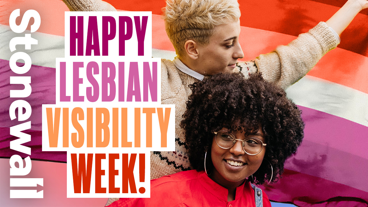 Happy #LesbianVisibilityWeek! ❤️🧡

We are proud to celebrate and uplift the lives of lesbians all around the world, and to be partnering with <a href="/DIVAmagazine/">DIVA Magazine</a> this week.

Visit our hub &amp; keep reading this thread to get involved 👇
stonewall.org.uk/our-work/campa…