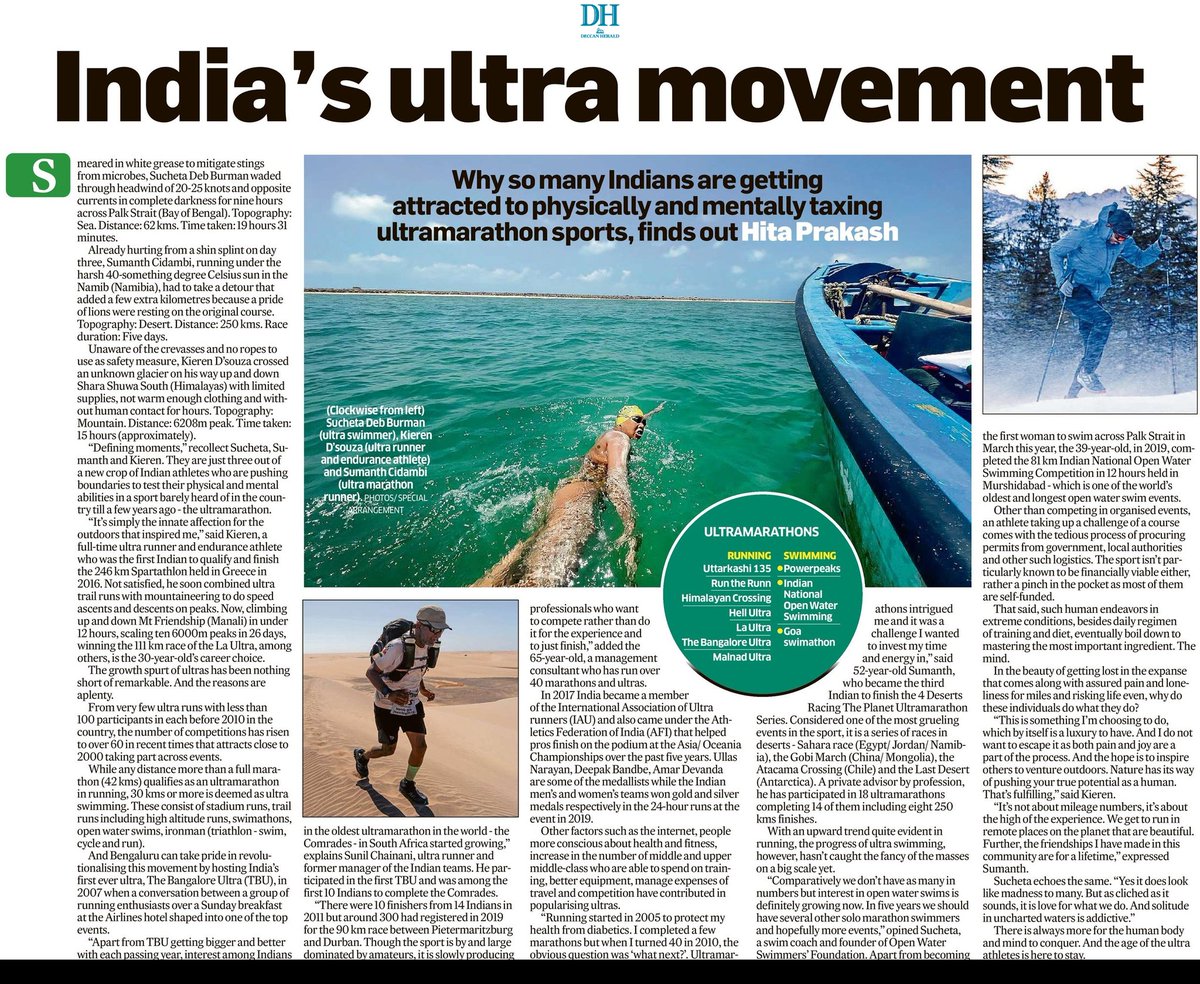 Hita Prakash (@hitaprakash) on Twitter photo The ultramarathon community in India has seen a significant growth over the past decade. Why do these endurance athletes do what they do?
deccanherald.com/sports/other-s…
<a href="/DeccanHerald/">Deccan Herald</a> <a href="/s_cidambi/">The Whiskey Mule</a> <a href="/EliteSwimSuchy/">Sucheta Deb Burman</a> #kierendsouza #ultramarathon The ultramarathon community in India has seen a significant growth over the past decade. Why do these endurance athletes do what they do?
deccanherald.com/sports/other-s…
<a href="/DeccanHerald/">Deccan Herald</a> <a href="/s_cidambi/">The Whiskey Mule</a> <a href="/EliteSwimSuchy/">Sucheta Deb Burman</a> #kierendsouza #ultramarathon