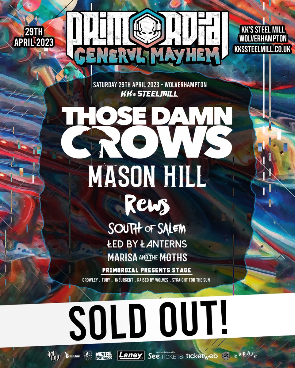 Primordial Radio (@primordialradio) on Twitter photo The Primordial General Mayhem is now officially SOLD OUT 🤘
Thank you for your continued support in what is undoubtedly difficult times.
We can't wait to see you all this weekend for what is set to be an incredible day and the biggest event in the history of Primordial Radio 👊 The Primordial General Mayhem is now officially SOLD OUT 🤘
Thank you for your continued support in what is undoubtedly difficult times.
We can't wait to see you all this weekend for what is set to be an incredible day and the biggest event in the history of Primordial Radio 👊