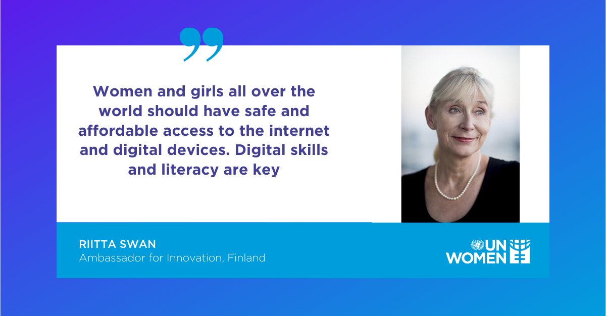 As a #GenerationEquality Action Coalition co-lead on Innovation &amp; Technology, @‌FinGovernment is a key partner in guaranteeing safe and affordable access to technology for all women and girls.
#FundingGenderEquality