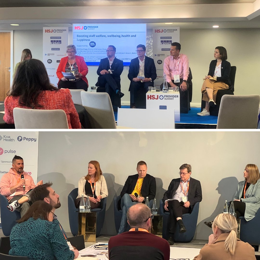 It's events season! We had a busy week last week attending panels for both the @HSJevents Provider Summit & @LSXLeaders Workforce Wellbeing Live.

Today, we're gearing up for the @watercoolerevnt (25-26th April). Get your free ticket here: watercoolerevent.com

#hr #wellbeing