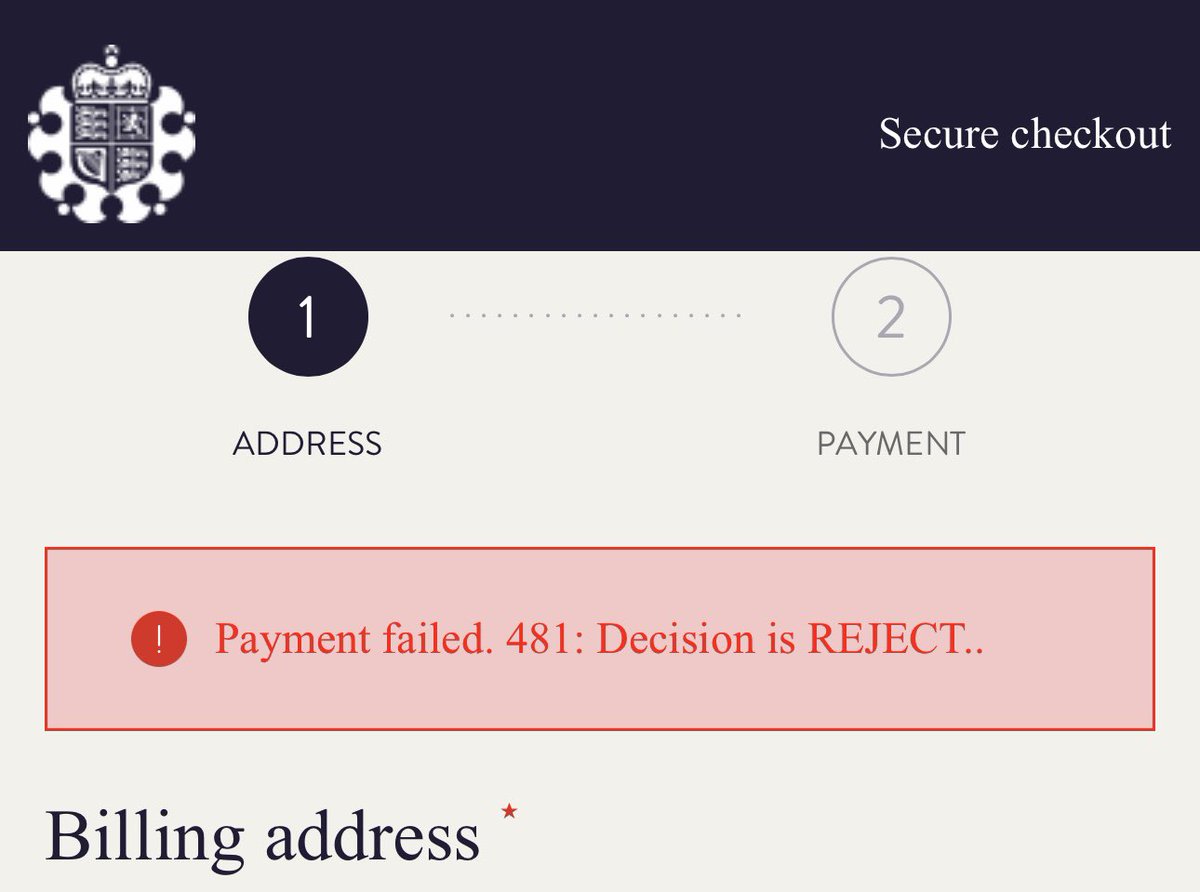 gstq1986's tweet photo. @RoyalMintUK Website keeps rejecting payment 🤦 https://t.co/SaoLFvC7Mi