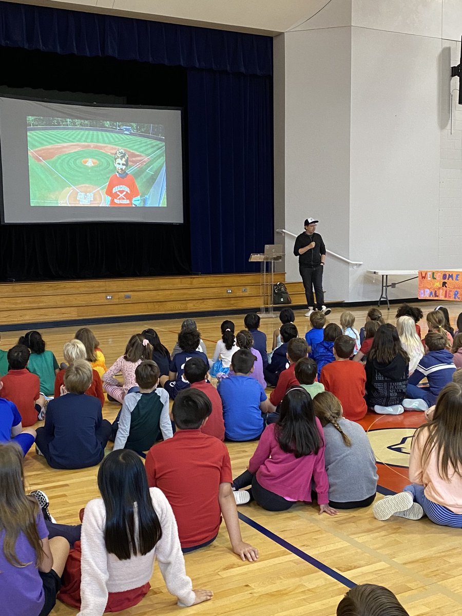 Starting the day with our last school visits of this school year and so thrilled to be hosting #MaxBrallier for LAST COMICS ON EARTH! @lastkidsonearth @penguinrandom