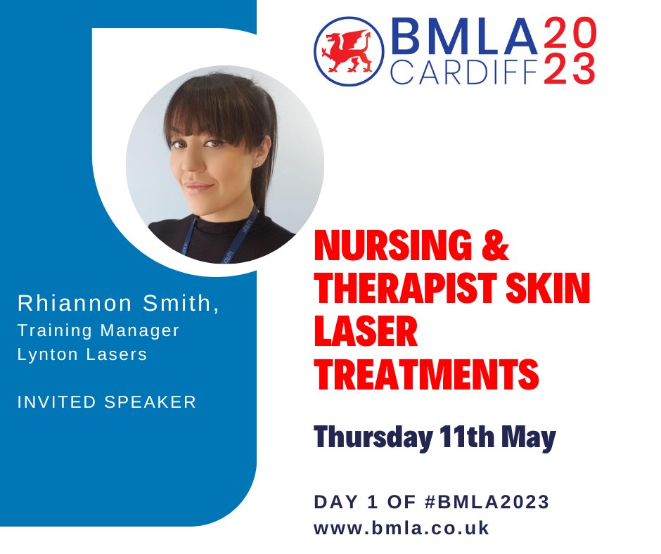 Learn more about the session dedicated to Nursing and Therapist skin laser treatments taking place on Thursday 11th May, Day 1 of #BMLA203. with invited speaker Rhiannon Smith, Training Manager at <a href="/lyntonlasers/">Lynton Lasers Ltd.</a>  bit.ly/3oBvmSK