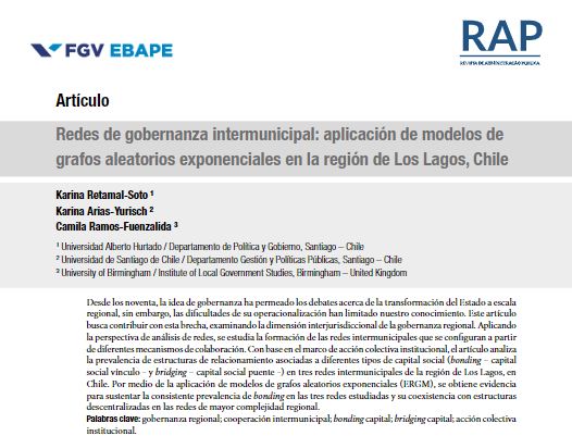 REDgob Chile (@redgob_chile) on Twitter photo 📌‼️ ¿Cómo es la gobernanza intermunicipal de las regiones de Chile? 🧐🤓
En este artículo recién publicado por RAP (<a href="/FGV/">FGV</a>) exploramos en esta respuesta a partir de un análisis de redes sobre convenios y asociaciones municipales en la Región de Los Lagos.
bibliotecadigital.fgv.br/ojs/index.php/… 📌‼️ ¿Cómo es la gobernanza intermunicipal de las regiones de Chile? 🧐🤓
En este artículo recién publicado por RAP (<a href="/FGV/">FGV</a>) exploramos en esta respuesta a partir de un análisis de redes sobre convenios y asociaciones municipales en la Región de Los Lagos.
bibliotecadigital.fgv.br/ojs/index.php/…