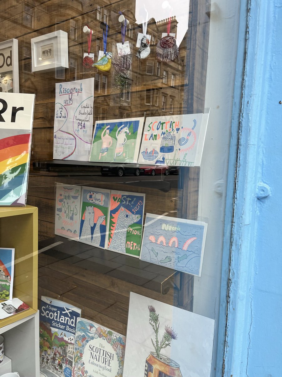 geehowquaint's tweet photo. This week the gift shop Raf on Bruntsfield Place will be selling these amazing Risograph prints created by P4/5 and P5 artists at BPS. All money earned goes back to the kids. @BPSlearners https://t.co/c2qE3BFSmH