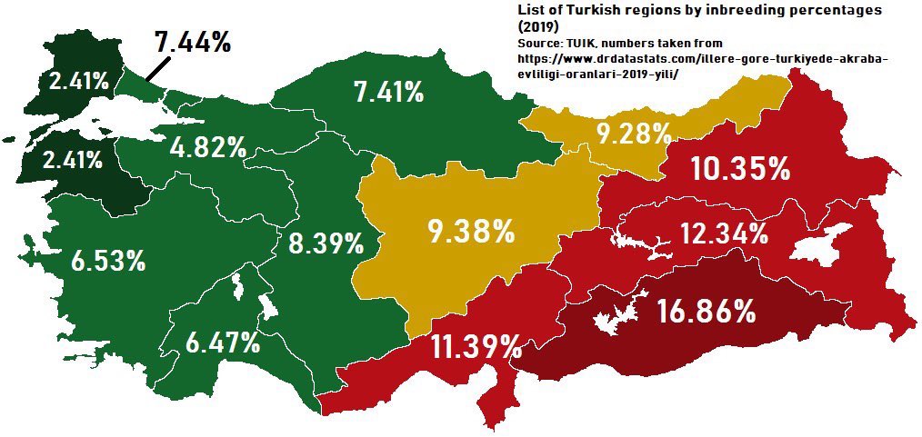 Türkiye'de bölgelere göre akraba evlilik oranları... (Kuzenle evlilik,  TÜİK  ORC Araştırma
