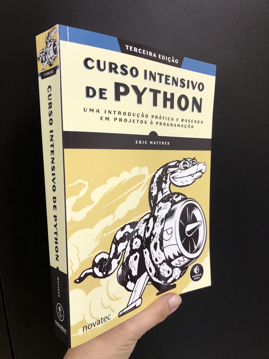 novateceditora's tweet image. O livro mais esperado do ano chegou! Lançamento da nova edição do livro Curso Intensivo de Python, do autor Eric Matthes. Use o código PYTHON3ED no site da Novatec para ter 25% de desconto no impresso (até 05/05)!