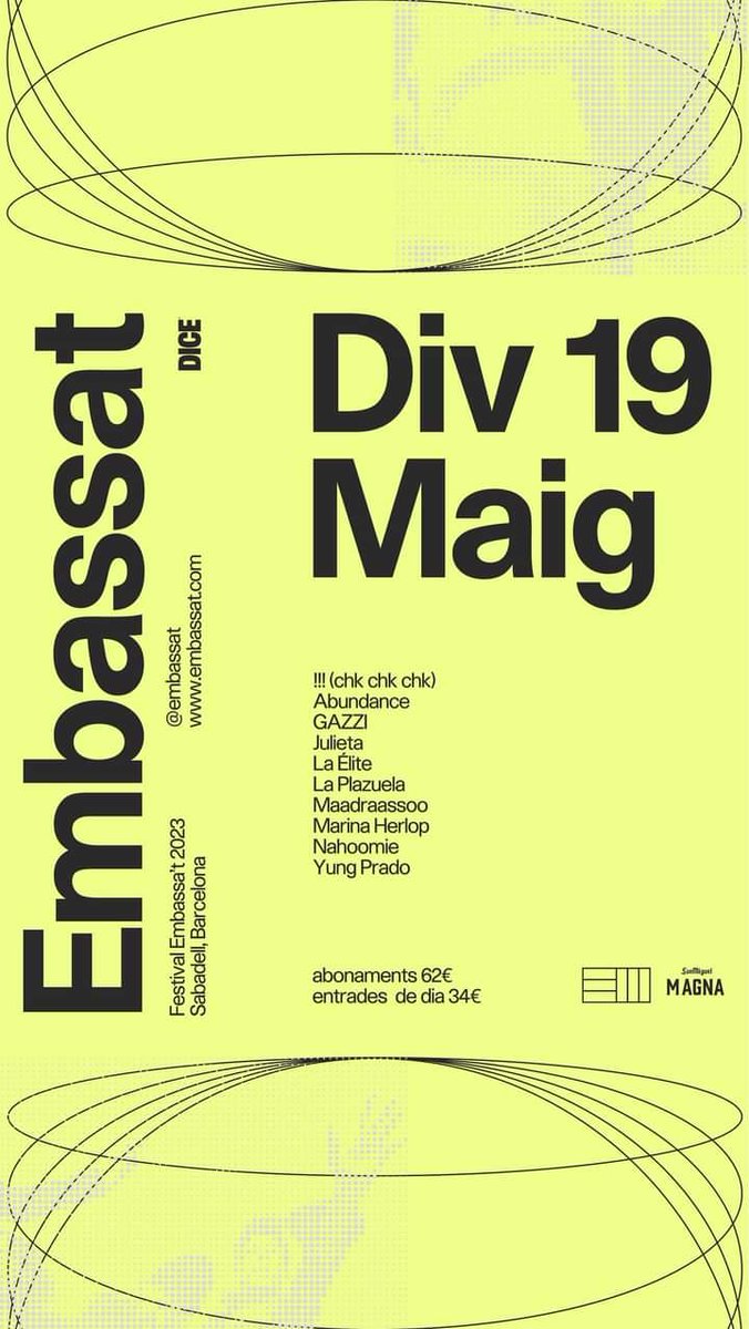 maadraassoo's tweet photo. Distribució per dies pel quinzè Aniversari de l’ @Embassat 2023 (Sabadell), ¡ens veiem/ballem el Divendres tencant l' Escenari Principal! ✺ Abonaments i Entrades de Dia disponibles #Embassat #Embassat2023 #Embassat15 #Eembaassaataassoo #DeesmaadraassooEmbassat #ILoveSabadell https://t.co/lGOYlfSwnI