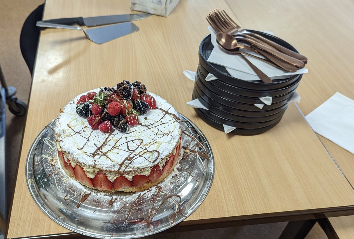 When the school's new Business Manager's first day,  is also her birthday. The Bistro Team had to make her a cake.