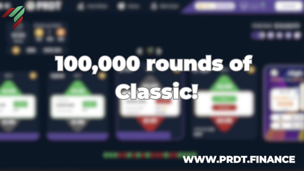 PRDT_Finance's tweet photo. 🎉Exciting news! We’ve reached round 100,000 on our classic version at https://t.co/So8ADRcbcf!
Come join the fun and test your prediction skills with us today! 🔮
#prdtfinance #classicversion #round100k #prediction https://t.co/PAZ2xc3B8s