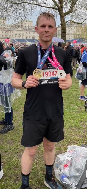 WestYorkshireMS's tweet photo. WELL DONE JOSH!!! Who finished the London Marathon in 4 Hours 10 Minutes!! 🏃‍♂️🏅

This is after running the Manchester Marathon last week &amp; then working all week!!

We are all proud of you Josh!!! 

You can still sponsor him using the link below: 

https://t.co/EPH1nUACp6 https://t.co/79yQTGMWzv