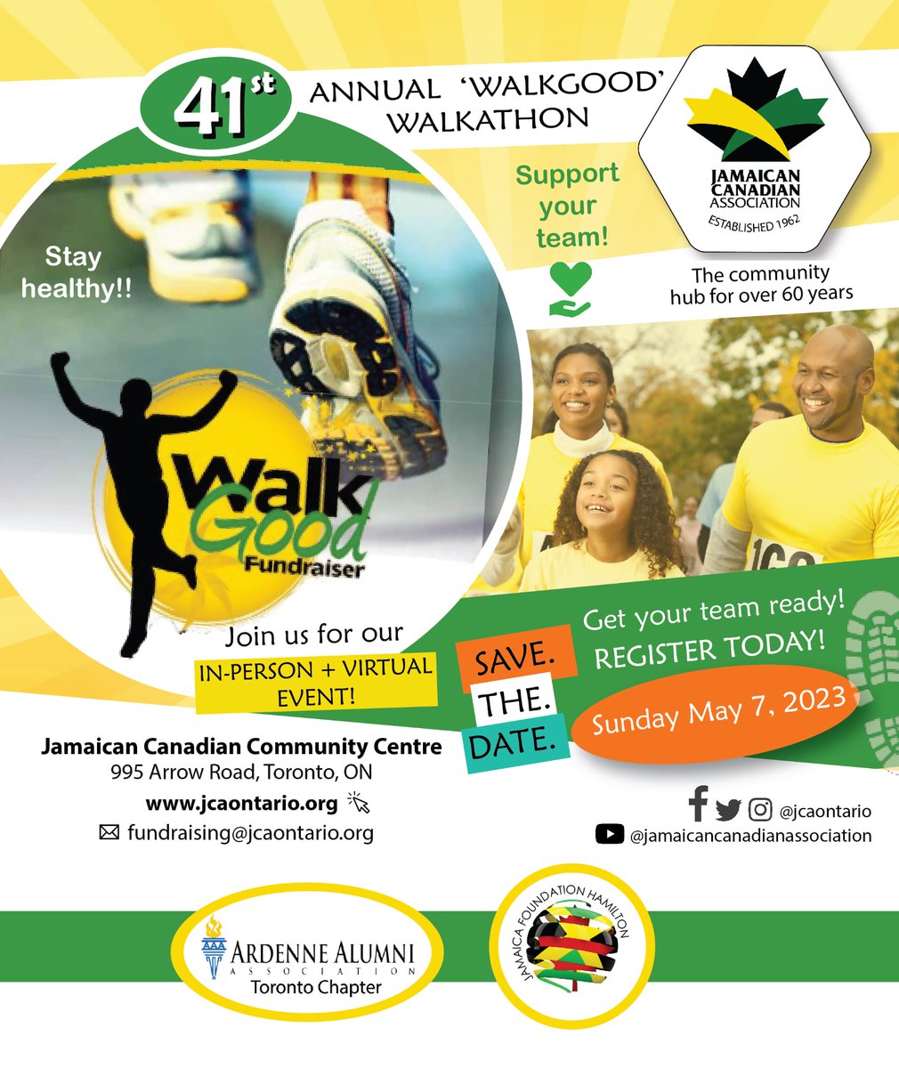 jcaontario's tweet photo. Join us with your family and friends on May 7, 2023 for our 41st Walk Good fundraising walk.
Enjoy a fun day and fundraise for supports in our community. Register to walk or donate to us or one of our partners.
#JCAWalkGood #Walkathon #JCAontario
#Community #charity https://t.co/MfjIbNGUeh
