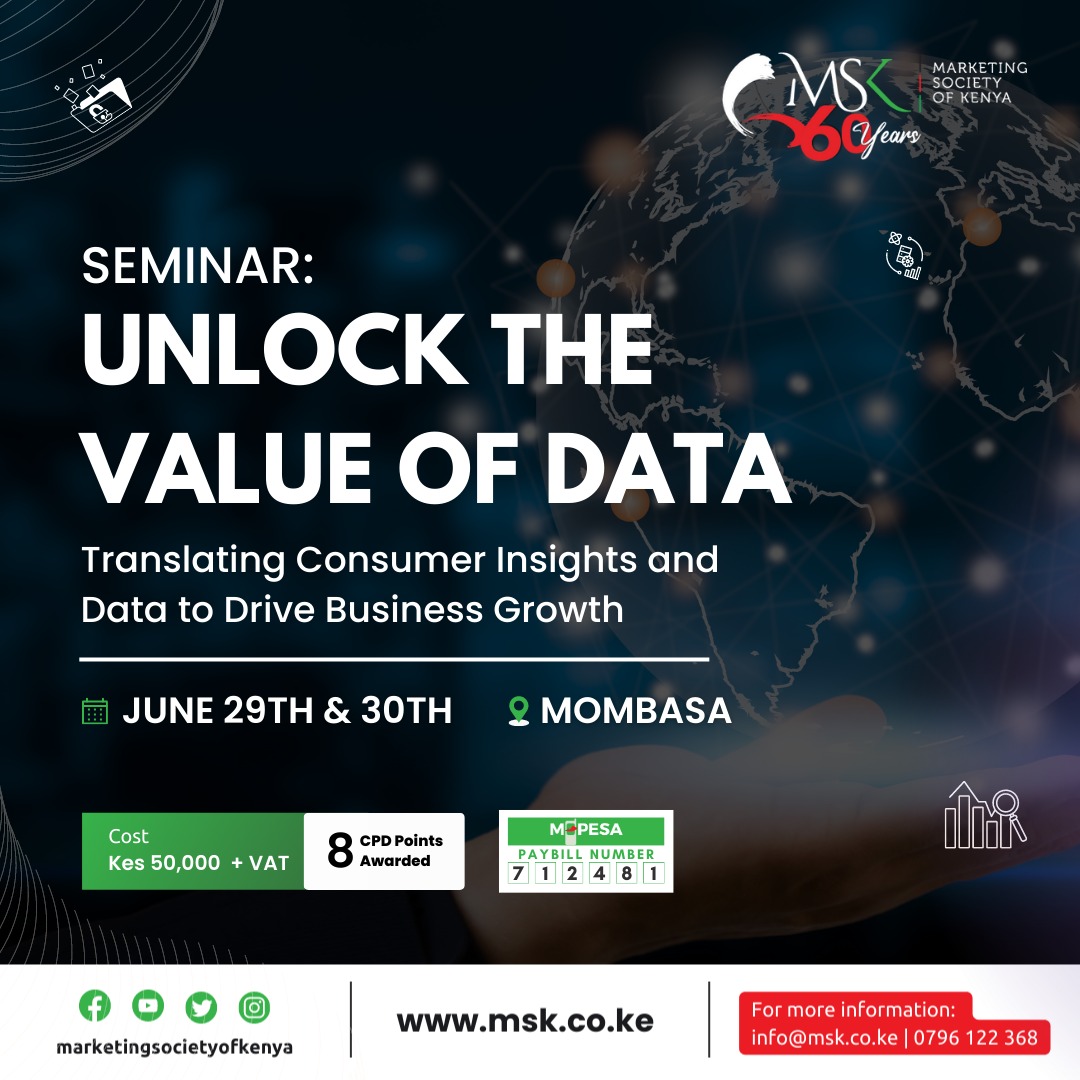 msk_kenya's tweet image. When we said we had informative events lined up for you, we meant it!

In this tech era, it&apos;s important to learn how to translate consumer insights and data to drive business growth! 

Join us by registering on bit.ly/41RWg71

#MSK #DataValue #Seminar