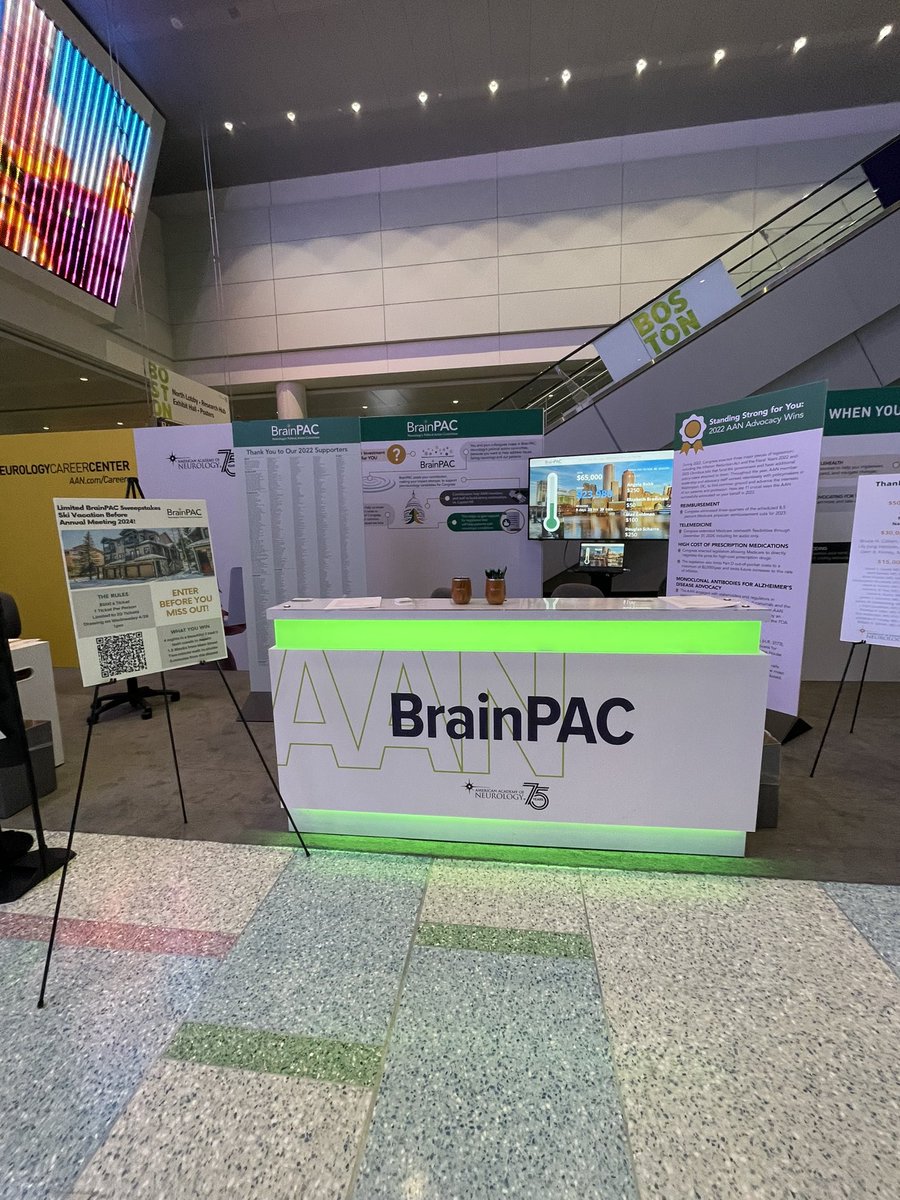 Don’t forget to stop by the BrainPAC booth at #AANAM to learn more about how BrainPAC helps advance our advocacy efforts for neurology and patients @AANmember