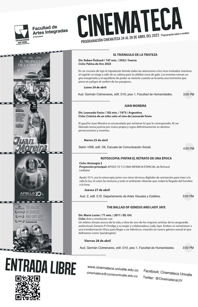 CinematecaUV's tweet photo. Vea del 24 al 28 de abril en @UnivalleCol 
https://t.co/gvwZ5Dj0Lg https://t.co/lcNDr9GU8H