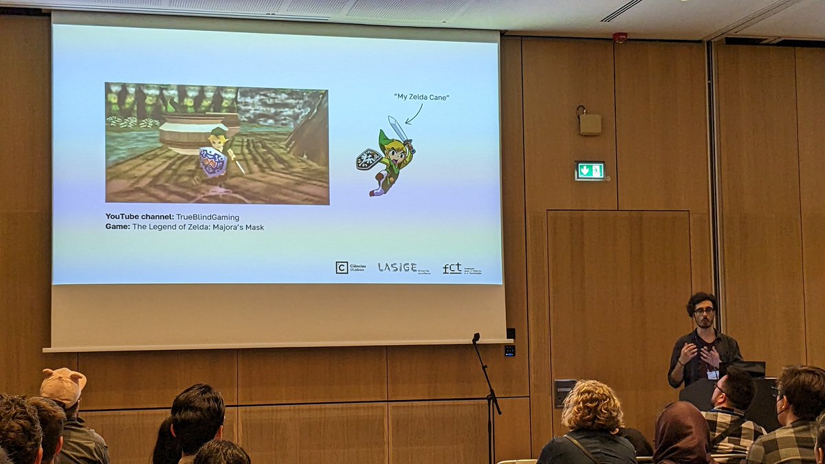Today at #CHI2023 <a href="/davgonalves/">David Gonçalves</a> presenting their (Awarded Best) paper "My Zelda Cane" 👏 
<a href="/JoniGuerreiro/">João Guerreiro</a> @andprodrigues <a href="/pgpaisdev/">Pedro Pais</a> <a href="/TechPeopleLab/">Tech&People Lab @ ULisboa</a>